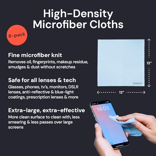 Eyeglass Cleaning Cloth, 8-Pack Blue, 12x12 Glasses Cloth - view 2