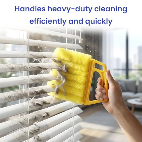 Blind Cleaner Duster Tool - 3 Pcs 7 Fingers Anti-Shedding Window Blind Cleaner Tool, with High-Density Microfiber Fleece and Ergonomic Handle, Detachable and Washable - view 4
