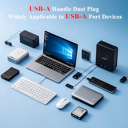 10PCS USB Type-A Dust Cover Port Plugs,Easy to Grip USB-A Plug Cover,USB Female Ports Protecor Kit with 2PCS Cleaning Brush,for All USB Type-A - view 5