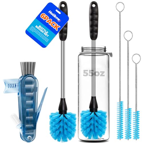 6 Pack Bottle Brush 14" Stainless Steel Straw Cleaner Brush,Yellow - view 7