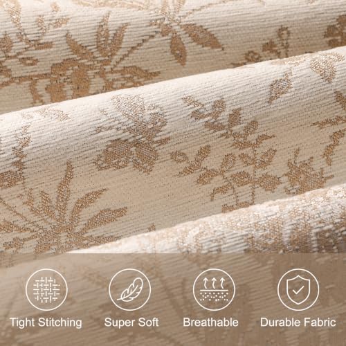 Couch Arm Covers Set of 2, Anti-Slip Armrest Covers (Beige Floral, 24"×21") - view 5