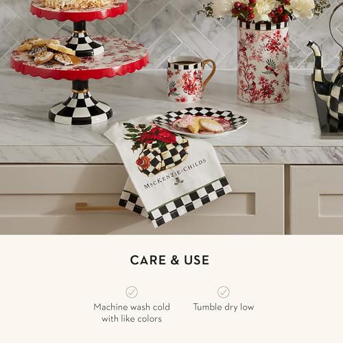 Cotton Dish Towel, Cute Decorative Kitchen Dish Towel for Cleaning and Home Decor, Set of 1, Poinsettia Tea Kettle - view 5