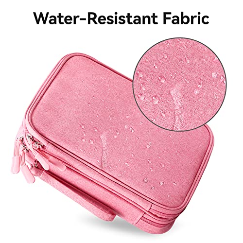 Cable Organizer Bag Travel Case for Electronics (Large, Dark Pink) - view 5