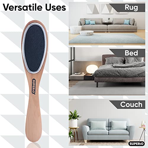 3 in 1 Lint Brush and Shoe Horn for Suit, Wool Coat, Sweaters, Shoes - Double Sided Portable Pet Hair Remover with Wood Handle - view 6
