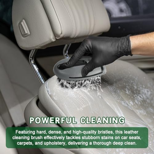 Carpet and Upholstery Cleaning Brush, Stiff Bristle Carpet Detailing Scrubber Brush, Multi-Functional Car Detailing Scrub Brushes, Cleaning Brushes for Car and Home Couch Floor Mats (Gray) - view 7
