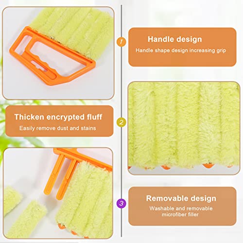 2Pcs Window Venetian 7 Finger Dusting Cleaner Tool and 1Pc Window Blind Cleaner Duster Brush Hand-Held Window Shutters Venetian Shades Brush for Air Conditioner Duster Dirt - view 2
