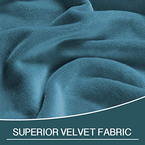 Chaise Lounge Slipcover Velve Luxury Stretch Chaise Covers for Living Room Indoor Ultra Soft Machine Washable, Peacock Blue - view 3