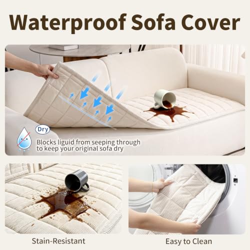Waterproof Couch Covers for Sofa, Non Slip Dog Couch Cover Washable - view 3