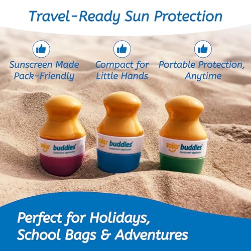 Grab & Go Travel Bundle, Carabina Clip & Cleaning Brush - Single Full Purple - Refillable Roll on Sponge Sunscreen, Suncream & Lotion Applicator For Kids, Adults & Families - Holds 100ml - view 6