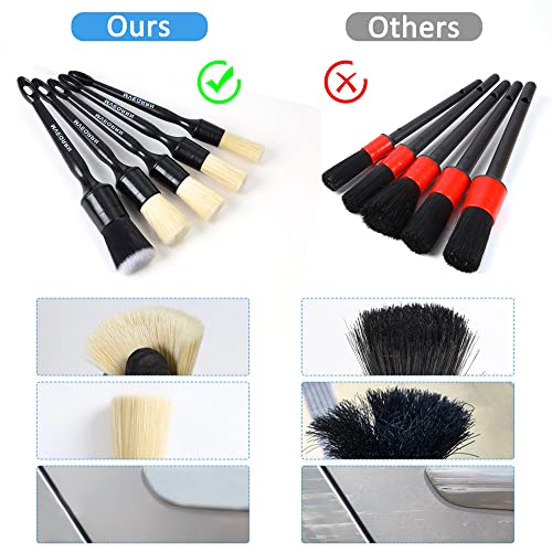 5pcs Car Detailing Brush Set,Boar Hair Detailing Brushes - view 6