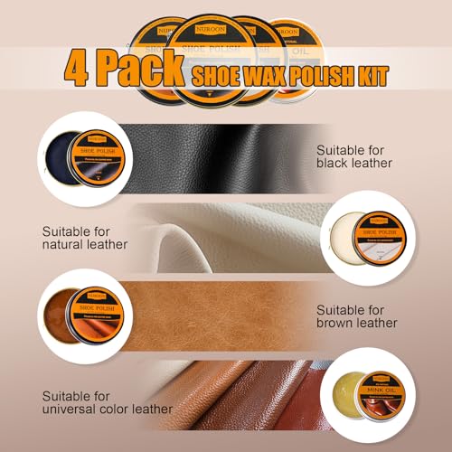 13Pcs Leather Boots Polish Wax Kit, Complete Shoe Shine Kit Leather Cream - view 3