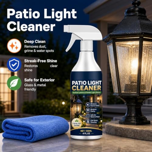 Outdoor Lantern and Garden Light Cleaner Spray, Patio Light Cleaning Kit - view 2