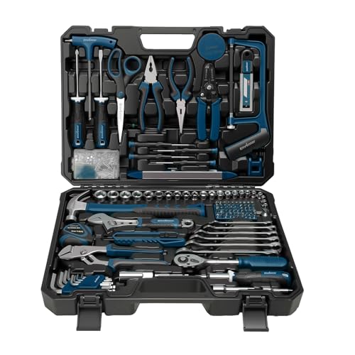 Tool Set with Molded Storage Case, 220 Pieces, Blue