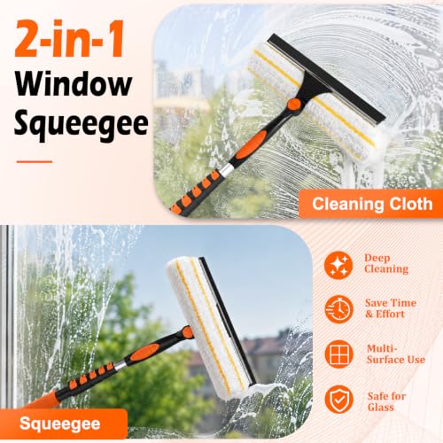 2-in-1 Window Squeegee, 18FT Window Cleaner Tool with 14" Head - view 6