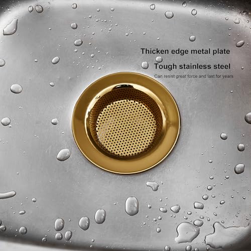Kitchen Sink Strainer Stainless Steel, Kitchen Sink Drain Strainer, Gold Sink Strainers for Kitchen Sinks with Large Wide Rim 4.5" Diameter (2 PCS) - view 4