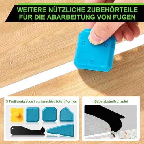 White Silicone Caulk Set-12oz Waterproof Silicone sealant,5 in 1 Caulk Tool - view 6