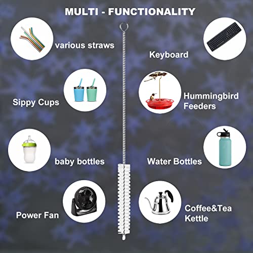 Long Straw Cleaner Brush Extend 10 inch, Wide 10mm diam Pipe Cleaners, Long Brush for Sippy Cup, Water Bottle and Tubes, Drinking Straw Cleaning Brush Set 10 Pack - view 7