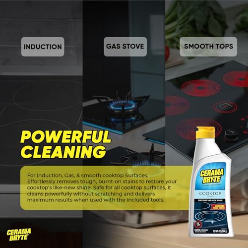 Cooktop Cleaning Kit, 10 oz Bottle, Scraper, Tool & 3 Pads - view 6