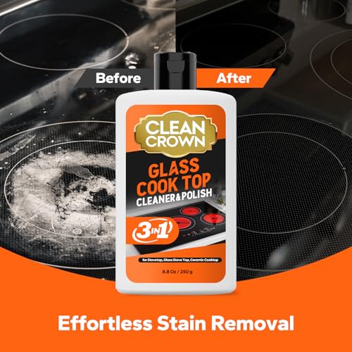 3-in-1 Cooktop Cleaner Kit (8.8 Oz Cooktop Cleaner + Scrubbing Pad + Scraper), Stovetop Cleaner for Electric Top Stoves, Ceramic Cooktops & Fireplace Glass, Remove Burned on Food, Grease - view 2