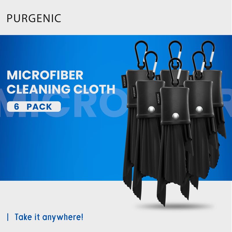 Microfiber Cloth & Glasses Wipes (6 Pack) Lens & Glasses Cleaning Cloth - Eyeglass Cleaner - Camera Lenses & Gadget Delicate Screens - Black - view 2