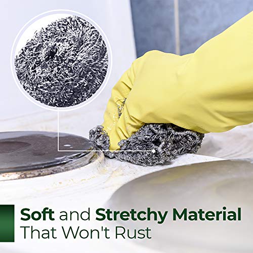 Stainless Steel Scrubbers – Rust Resistant Sponge for Pots, Pans, Grills, Ovens, Sinks and Tools – Metal Scrubbers for Kitchen & Garage Cleaning (3 Pack - 6 Count) - view 6