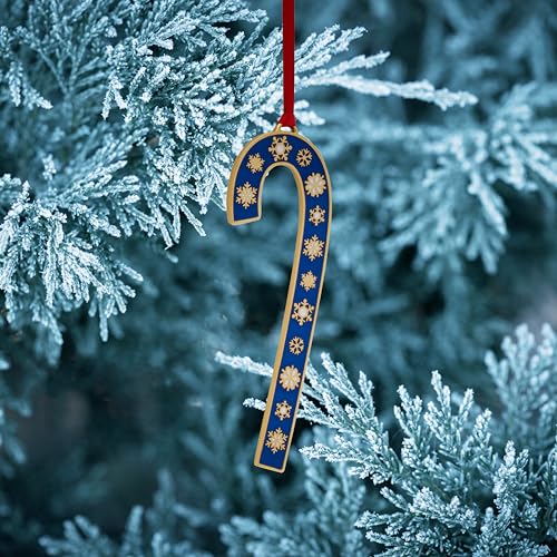 2024 44th Edition Candy Cane Ornament Blue Gold - view 3