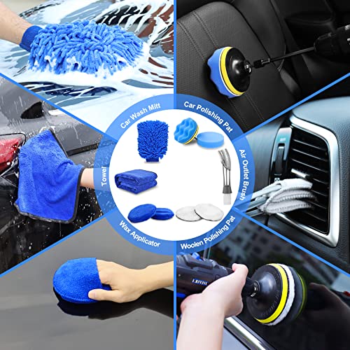 27Pcs Car Detailing Kit, Car Cleaning Kit, Car Detailing Brush Set, Drill Brush Set, Car Detailing Brushes, Car Wash Kit, Car Accessories, Car Cleaning Supplies for Interior, Exterior, Wheels - view 6