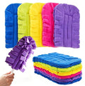 Reusable Duster Refills, 360° Thick Velvet Electrostatic Pads, Washable & Waterproof, 5-Pack (5 Colors), for Blinds, Furniture, Ceiling Fans, Car & Kitchen (Includes 1 Handle)