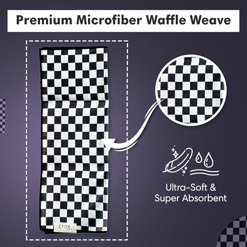 Microfiber Hand Towel & Washcloth Set, Double-Sided Waffle Weave Set of Two - view 6