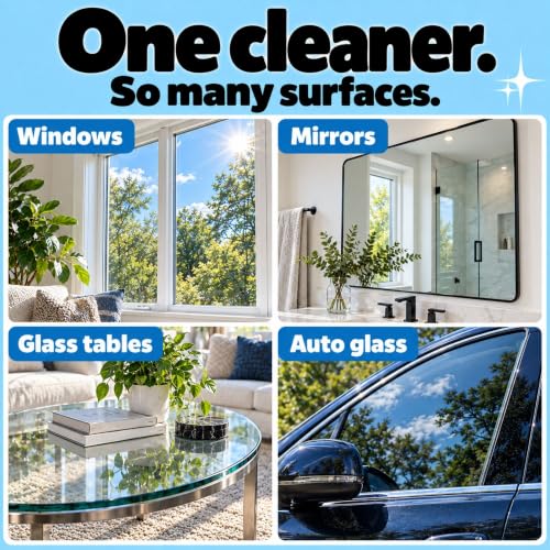 Perfect Glass Cleaner, Streak-Free, Ammonia-Free Window, Mirror, Screen, and Shower Door Cleaner, Indoor and Outdoor Glass Surfaces, 32 Fl Oz Spray Bottle and 67.6 Fl Oz Refill, Pack of 1 - view 3