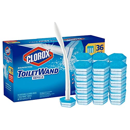 ToiletWand,Disposable Toilet Cleaning Rainforest Rush Refill (36 Count 1 Toilet)