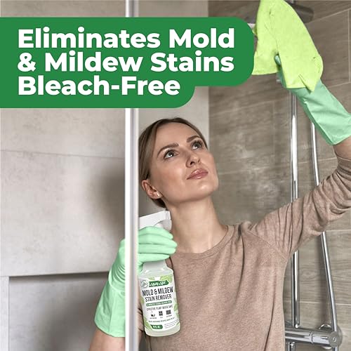Mold & Mildew Stain Remover Spray, Rapid Clean for Bathroom, Kitchen, Hard Water, Outdoors, Natural Peppermint Scent, 16oz - view 3