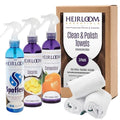 Solid Wood Furniture Care Kit, Microfiber Towels, Spotless Glass Cleaner, and 2 Scented Furniture Polishes (Summer)