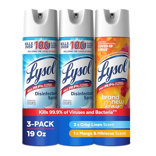 Disinfectant Spray, Sanitizer, Crisp Linen & Mango, 19 oz, 3 Pack