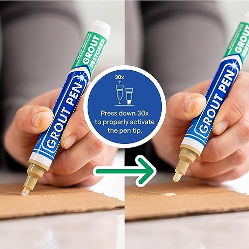 Grout Pen Beige Tile Grout Paint Marker - 2 Pack w/Extra Tips (7mL) - view 3