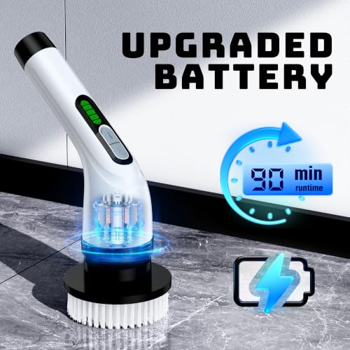 Electric Spin Scrubber for Bathroom: Shower Cleaner Brush with Long Handle - view 2