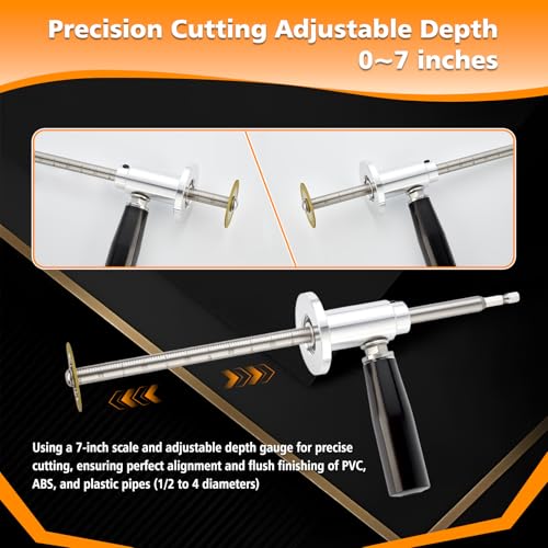 Inside Pvc Pipe Cutter Tool for Drill with Adjustable Depth Gauge - view 4