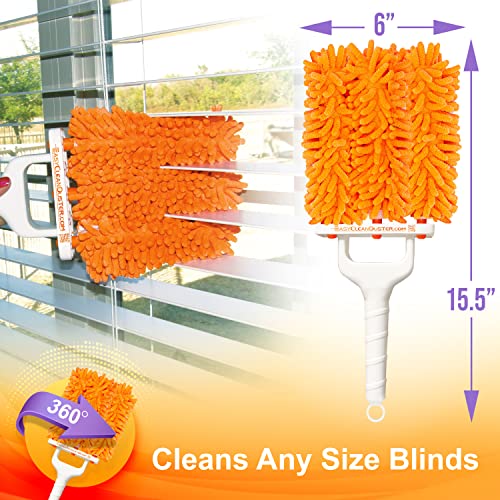 Microfiber Duster for Blinds - Multi-Surface Microfiber Dusters for Cleaning - Blind Cleaner Duster Tool - Baseboard Cleaner Tool with Handle - Blinds Cleaner Tool - Use as Damp Duster - view 4