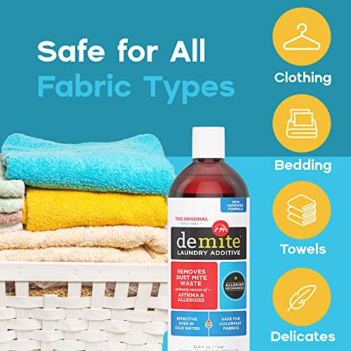 Laundry Additive - Dust Mite Waste Remover for Allergy Relief, Treatment for Bedding & Clothes, Safe for Children & Pets, Fragrance-Free Gentle Formula, Use with Any Laundry Detergent, 8 fl oz - view 4