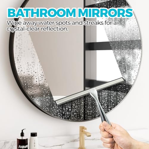 2pcs Shower Squeegee for Glass Doors with Adhesive Hanging Hook Set - view 5