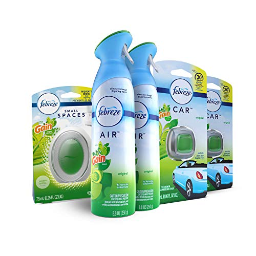 Air Freshener Bundle, Gain Original (2 Air Effects, 2 Car Vent Clips, 1 Small Spaces Air Freshener Kit)