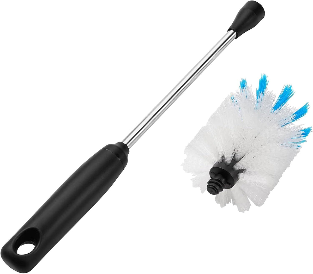 Stainless Steel Bottle Brush with Replaceable Head, 13 in - 15 in | 2 Pack, White, Long Handle Scrubbing Brush for Water Bottles, Glasswares, Mugs, Flasks, Tumblers, Vases, and Kitchen Sink - view 3