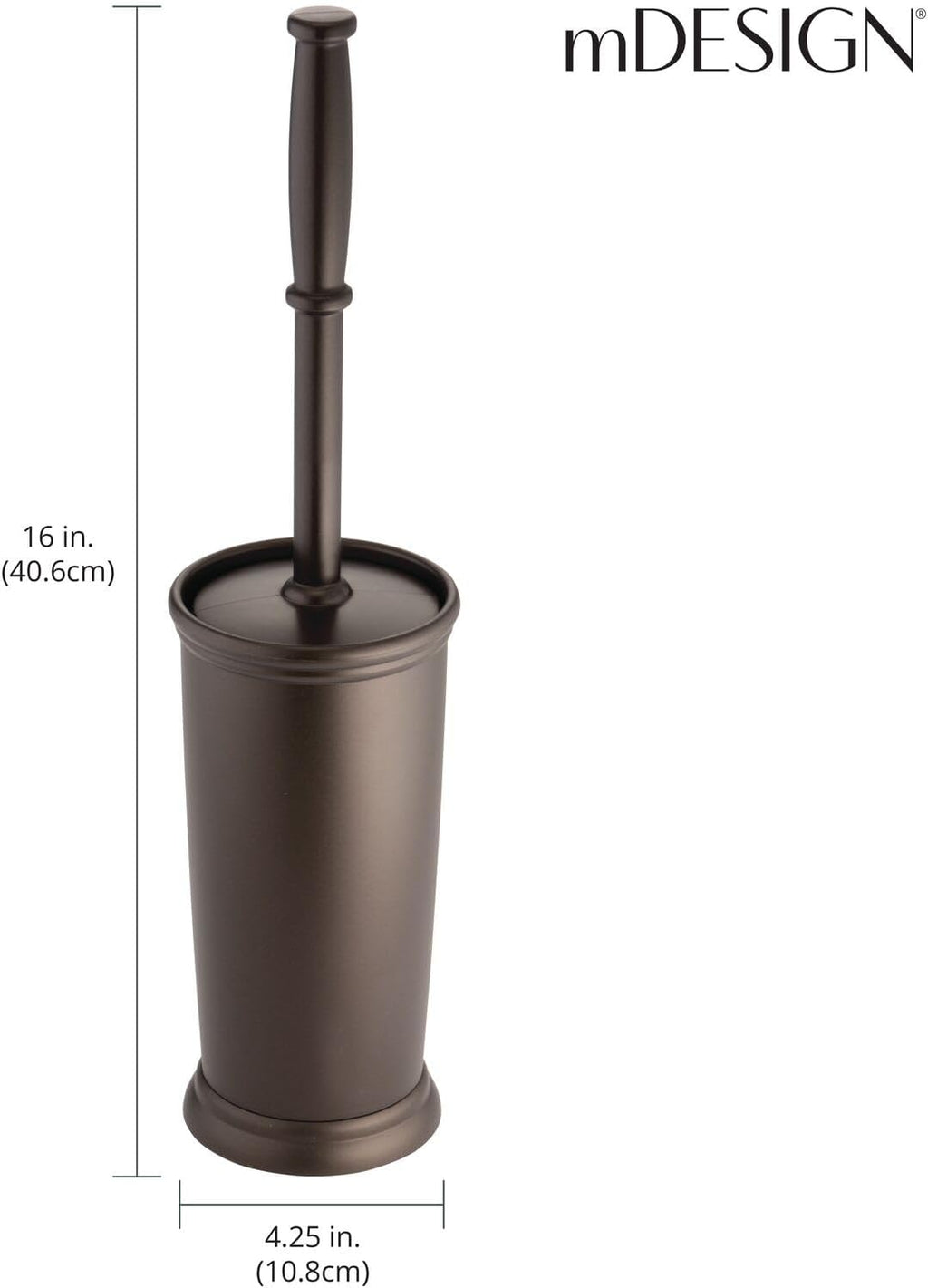 Toilet Bowl Brush and Holder - Covered Bathroom Toilet Brush - Standing Toilet Bowl Scrubber in Modern Holder - Compact, Space Saving, Deep Cleaning Brush for Toilet - Hyde Collection - Bronze - view 4