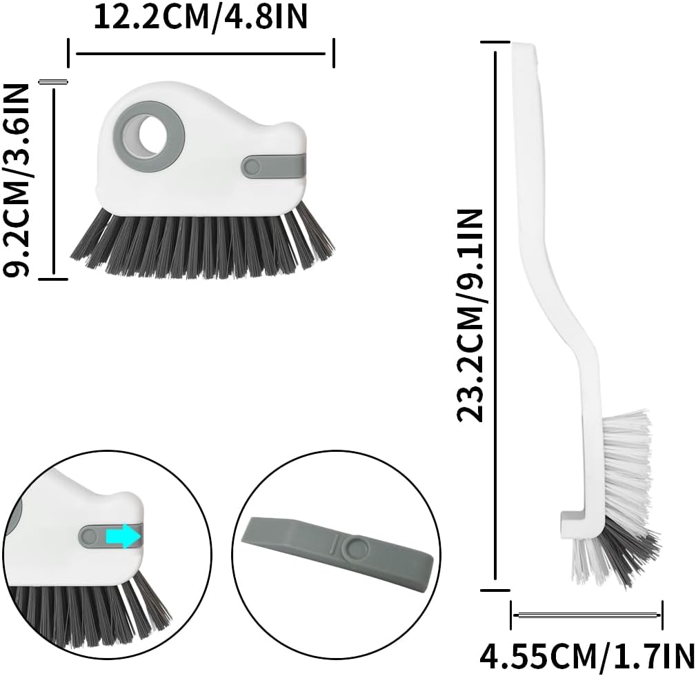 2pcs 2 in 1 Groove Crevice Cleaning Brush Window Track Cleaning Tools,Multifunction Grout Cleaner Tool Crevice Cleaning Brush with Hidden Scraper for Sliding Door Track,Window Sill,Window Seal - view 4