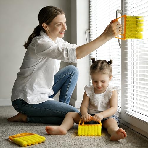 Blind Cleaner Duster Tool - 3 Pcs 7 Fingers Anti-Shedding Window Blind Cleaner Tool, with High-Density Microfiber Fleece and Ergonomic Handle, Detachable and Washable - view 5