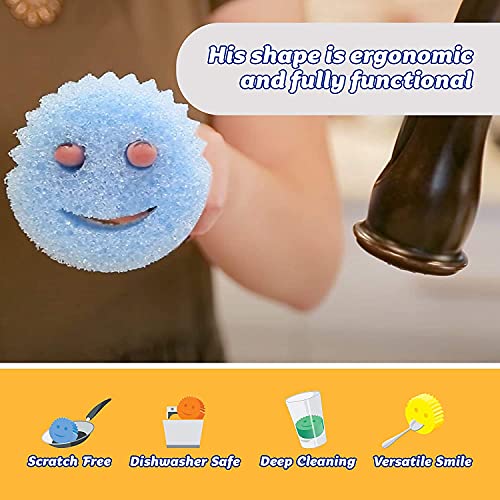 Sponge Set - Colors - Scratch-Free Scrubbers for Dishes and Home, Odor Resistant, Soft in Warm Water, Firm in Cold, Deep Cleaning, Dishwasher Safe, Multi-use, Functional (6 Count) - view 3