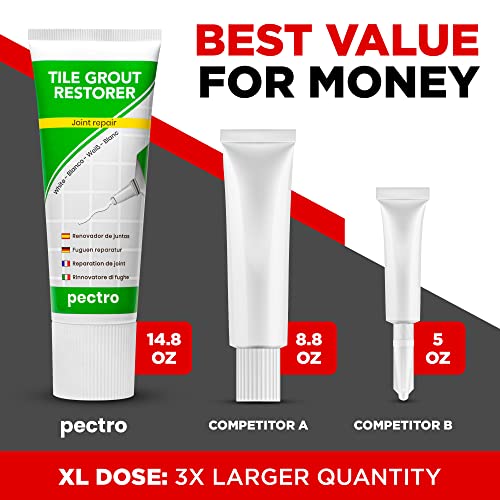 Tile Grout Repair XL – White Grout Filler Tube for Bathroom & Kitchen – Fast Drying, Odorless, Easy to Apply – Restores Tile Gaps, Cracks, Lines & Joints- (Bigger: 14,12oz - 400g) - view 4
