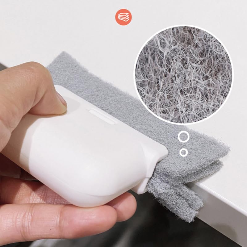 1Pcs Handheld Window Sill Sliding Door Track Gap Cleaning Brush (Orange) - view 3