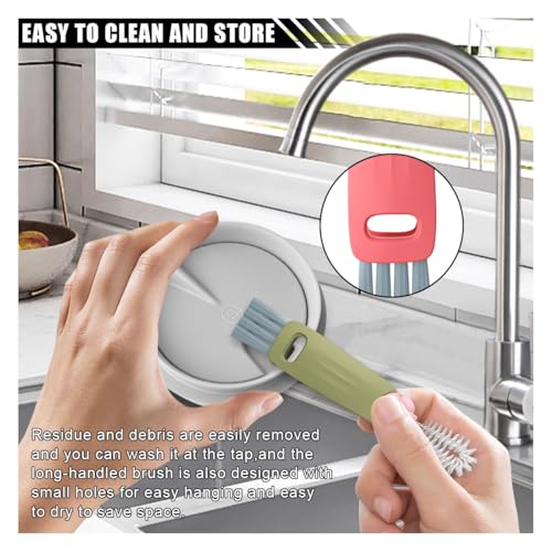 3 in 1 Cup Lid Cleaning Brush Set, Multifunctional Bottle Gap Crevice Cleaner Brush, Portable Cup Mouth Scrubber Tools for Bottle Tight Spaces (3PCS) - view 6