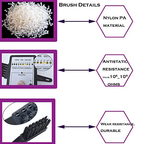 Small Anti Static ESD Safe Cleaning Dust Brush Kit for Phone Computer Keyboard Laptop Screen Camera Lens,ESD Precision Plastic Tweezers Set,Microfiber Cleaning Cloths,Air Blow Cleaner - view 2
